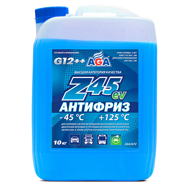 Антифриз готовый к применению AGA307Z Синий G12++  10 кг.