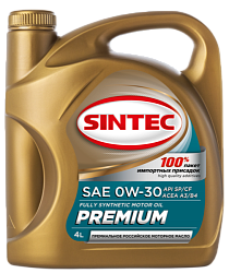 Моторное масло SINTEC Premium A3/B4  0W-30  4 л. синт.
