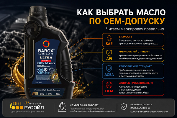 Как выбрать моторное масло с правильным допуском OEM для вашего двигателя?